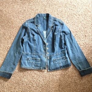 French Cuff Denim Blazer Size Large